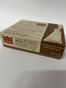 lot 60 image: Custom Tru-oil Birchwood Casey Gun Care Kits. Vintage. Stock Refinishing Kit
