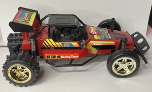 lot 3 image: Vintage 80s Blue Box Off Road Dasher Mantis Wired Remote Control RC Car Works