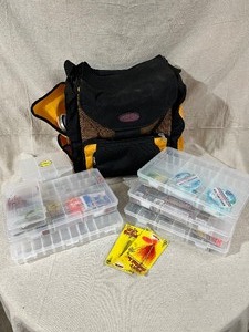 lot 100 image: Fishing Tackle with Tackle Logic tackle bag.