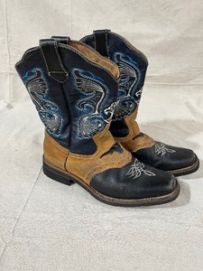 lot 99 image: California De Mabi Square Toe Cowboy Rodeo Western Boots Size US 8