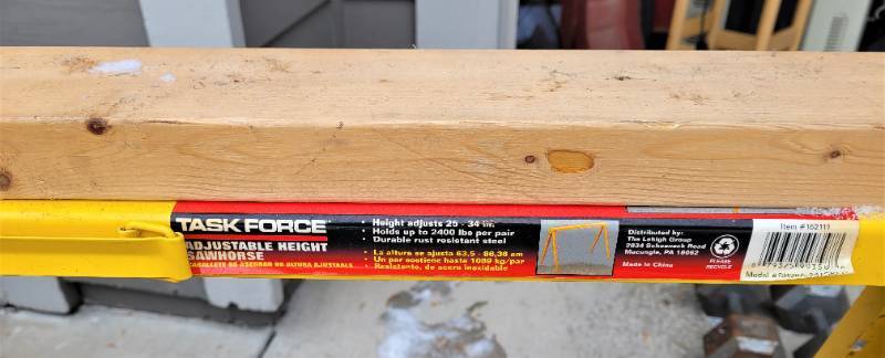 lot 5 image: Task Force Adjustable Saw Horse