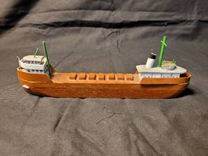 lot 17 image: Hand Made Wooden Freight Boat
