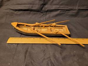 lot 22 image: Hand Made Wooden Row Boat