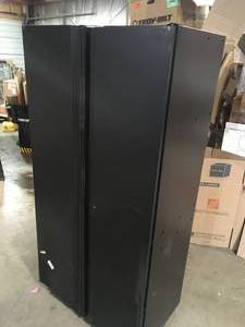 Husky  Ready-to-Assemble 24-Gauge Steel Freestanding Garage Cabinet in Black  has dents, Customer returns, Review all pictures