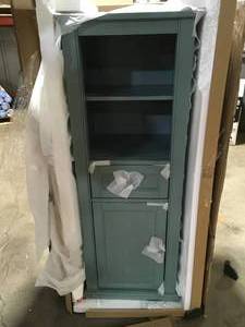 Home Decorators Collection  Hamilton 18 in. W x 53 in. H x 14 in. D Bathroom Linen Storage Cabinet in Sea Glass, Customer returns, review all pictures