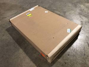 lot 21 image: Prepac  Wood Freestanding Garage Cabinet in White (32 in. W x 36 in. H x 24 in. D) Open Box Review all pictures