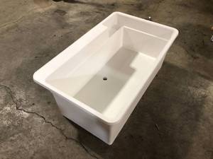 lot 23 image: MUSTEE  BigTub 40 in. x 24 in. x 33 in. Polypropylene Floor Mount Utility Tub in White Open Box Review all pictures