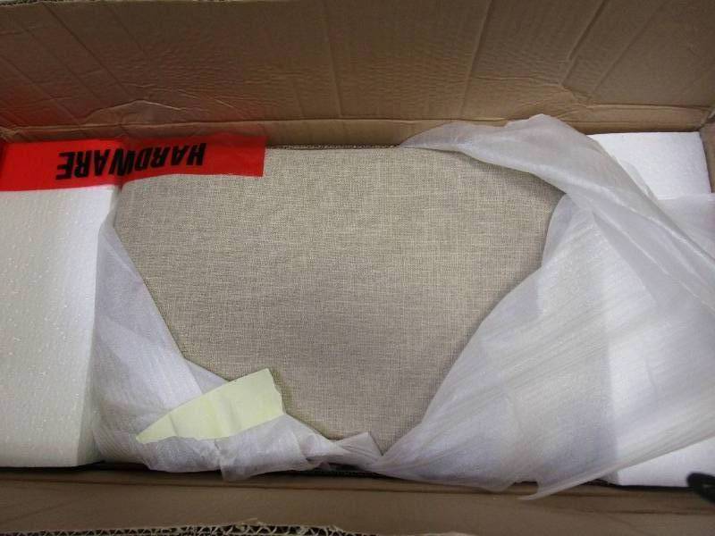 lot 444 image: Alaterre Furniture Williston 19 in. Rectangle Natural Wood Backless Bar Height Stool with Cushioned Seat (OPEN BOX)