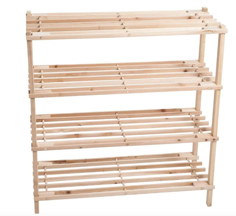 lot 568 image: Set of Shoe Shelves - 1 Has 3 Shelves and the other has 4 Shelves (OPEN BOXES)