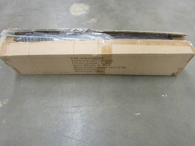 lot 612 image: Over the Door Organizer - Hanging Wall Rack for Closet, Bathroom, or Kitchen Organization and Storage - Metal Pantry Shelves by Home-Complete (White) (OPEN BOX)