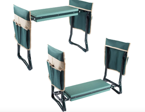 lot 706 image: Pure Garden 50-LG5096 Gardening Kneeling Bench-Foldable Foam Pad Stool for Kneelers-2 Tool Pouches (OPEN BOX)