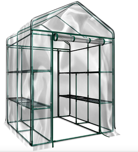 lot 707 image: Home-Complete HC-4202 Walk-In Greenhouse- Indoor Outdoor with 8 Sturdy Shelves-Grow Plants, Seedlings, Herbs, or Flowers In Any Season-Gardening Rack (OPEN BOX)