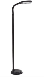 lot 711 image: Lavish Home (72-1515) 5 Feet Sunlight Floor Lamp With Adjustable Gooseneck - Dimmer Black (OPEN BOX)