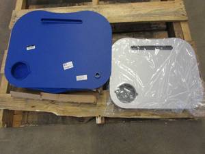 lot 672 image: 2 Pack Lap Desks for Laptops - Blue & Gray (OPEN PACKAGING)