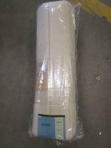 lot 673 image: Lavish Home Ivory 24.25 in. x 60 in. Memory Foam Striped Extra Long Bath Mat (OPEN PACKAGING)