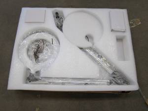 lot 701 image: Lavish Home 72-LMPEC-1 Swing Arm Architect Task Lamp with Clamp, LED Ring Stepless Dimming-High CRI 95-Eye Friendly Light for Reading, Drafting & Office, (L) 26 x (W) 7.5 x (H) 17.5, Silver, Black (OPEN BOX)