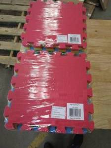 lot 713 image: LOT OF 2 - Foam Flooring Tiles  Interlocking EVA Foam Padding  Non-Toxic 8-Piece Play Mat (TOTAL 16 MULTI-COLORED TILES)