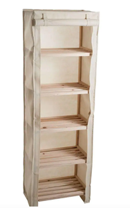 lot 761 image: Lavish Home  5-Tier Wood Storage Shelving Rack with Removable Cover (OPEN BOX)