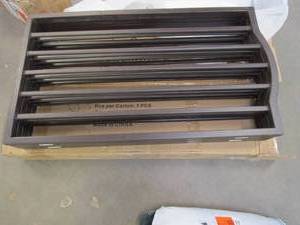 lot 725 image: Wooden Pet Gate- Tall Freestanding 4-Panel Indoor Barrier Fence in Dark Brown (OPEN BOX)