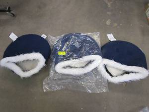 lot 731 image: LOT OF 3 - Cat Bed Cave Comfort Cavern Hole Pet Nest in Dark Blue (OUT OF PACKAGING)