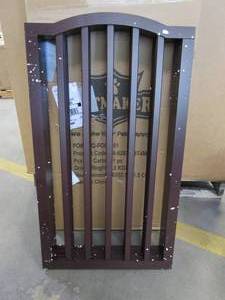 lot 737 image: Indoor Wooden Dog Freestanding Gate for Doorways Stairs 4 Panel 32 in (OPEN BOX)