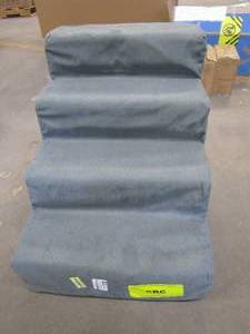 lot 745 image: PETMAKER High Density Foam Pet Stairs 4 Steps with Machine Washable Zippered Removable Micro-Fiber Cover, Dark Gray (OUT OF PACKAGING)