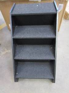 lot 746 image: PETMAKER 80-PET6147 Folding Pet Stairs-Carpeted Foldable Durable Wood Steps-Compact, Portable, & Sturdy for Home or Travel, Dogs, Cats, Petsup to 80Lbs, 4 Step, Black (OPEN BOX)