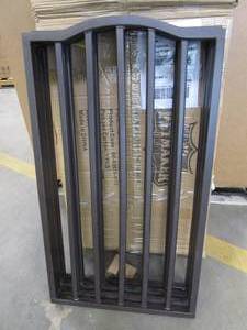 lot 751 image: Wooden Pet Gate- Tall Freestanding 4-Panel Indoor Barrier Fence in Dark Brown (OPEN BOX)