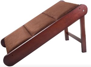 lot 747 image: Dog Ramp  Foldable Wooden Ramp for Pets Under 80lbs to Get on High Beds, Furniture, or Into Vehicles (OPEN BOX)