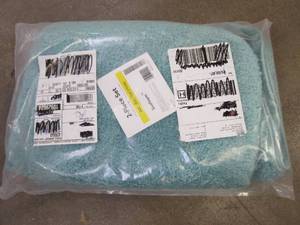 lot 769 image: 2pc Traditional Washable Nylon Bath Rug Set - Garland in SeaFoam Green