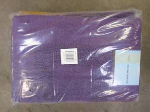 lot 772 image: Lavish Home 67-0018-EP 100 Percent Cotton 2 Piece Bathroom Runner Set in Eggplant
