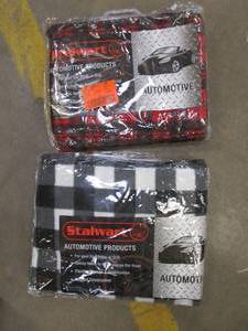 lot 782 image: Lot of 2 - Automotive Car Blankets Red and Black & White and Black (OPEN PACKAGING)