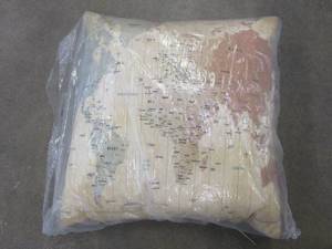lot 817 image: Trademark Fine Art Time Zones Map of the World Decorative Throw Pillow (OUT OF PACKAGING)