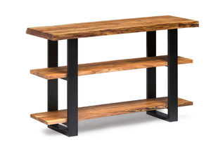 lot 840 image: Alaterre Furniture Alpine 48 in. Natural Standard Rectangle Wood Console Table with Storage (OPEN BOX)