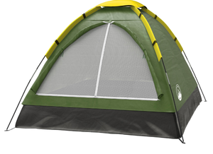 lot 906 image: 2-Person Camping Tent  Includes Rain Fly and Carrying Bag  Lightweight Outdoor Tent for Backpacking, Hiking, or Beach by Wakeman Outdoors (Green) (OPEN BOX)