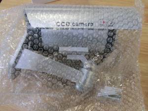 lot 863 image: Wireless Indoor or Outdoor Security Dummy Surveillance Camera Decoy with Blinking LED and Adjustable Mount (OPEN BOX)