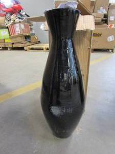 lot 873 image: Villacera  20 in. Black Decorative Handcrafted Classic Bamboo Floor Vase (OPEN BOX)