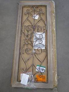 lot 910 image: Metal and Wood Light Brown Decorative Scroll Wall Panel (OPEN BOX)