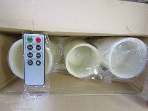 lot 858 image: LOT OF 2 -  Lavish Home  6 in. H White LED Flameless Candle (3-Pack) (6 CANDLES TOTAL)