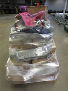 lot 915 image: WHOLESALESALVAGE PALLET Consisting of Small Housewares, Home Decor, Pet Items, Toys, Outdoor Items and More - SOLD AS IS