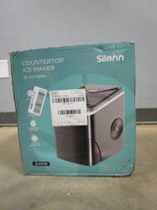 lot 158 image: Silonn Ice Makers Countertop, 9 Cubes Ready in 6 Mins, 26lbs in 24Hrs, Self-Cleaning Ice Machine (OPEN BOX)