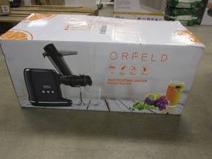 lot 160 image: ORFELD Masticating Juicer Extractor w 92% Juice Yield, Vegs. & Fruits - Blue (OPEN BOX)