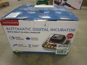 lot 162 image: MATICOOPX 30 Egg Incubator with Humidity Display, Egg Candler, Automatic Egg Turner, for Hatching Chickens (OPEN BOX)