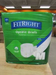 lot 173 image: LOT OF 3 - Medline FitRight OptiFit Ultra Disposable Brief M 20Ct (TOTAL 60 COUNT)