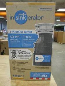 lot 174 image: InSinkErator Garbage Disposal, Badger 1, Standard Series, 13 HP Continuous Feed (OPEN BOX)