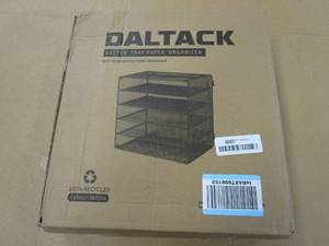 lot 192 image: DALTACK 5 Tier Paper Organizer Letter Tray Mesh Metal Desk File Organizer for Home & Office, Black (OPEN BOX)