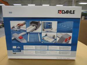 lot 221 image: Dahle 550 Professional Rotary Trimmer, 14 Cut Length, 20 Sheet Capacity, Self-Sharpening, Dual Guide Bar, Automatic Clamp, German Engineered Paper Cutter (OPEN BOX)