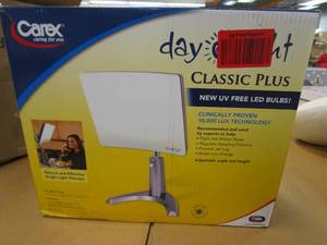 lot 224 image: Carex Day-Light Classic Plus Bright Light Therapy Lamp - 10,000 LUX At 12 Inches - LED Sun Lamp Mood Light and Sunlight Lamp (OPEN BOX)