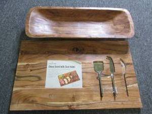 wood bowl and cheese board...