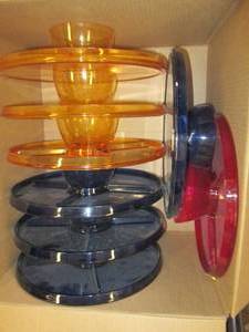 8 plastic serving trays...